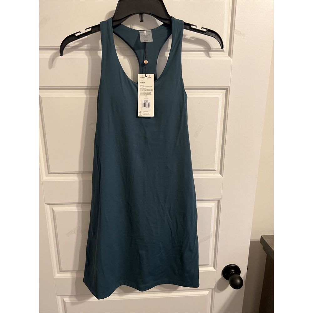 CALIA Deep Aqua Energize Exercise Dress Built-in Bra Workout‎ Tennis Size XXS